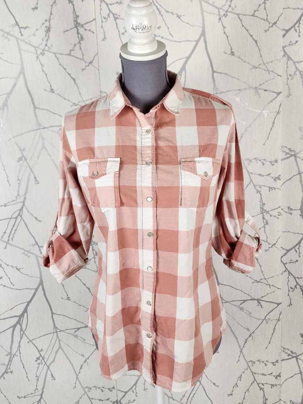Diverse Pink Plaid Checks Cotton Pearl Snap Western Shirt